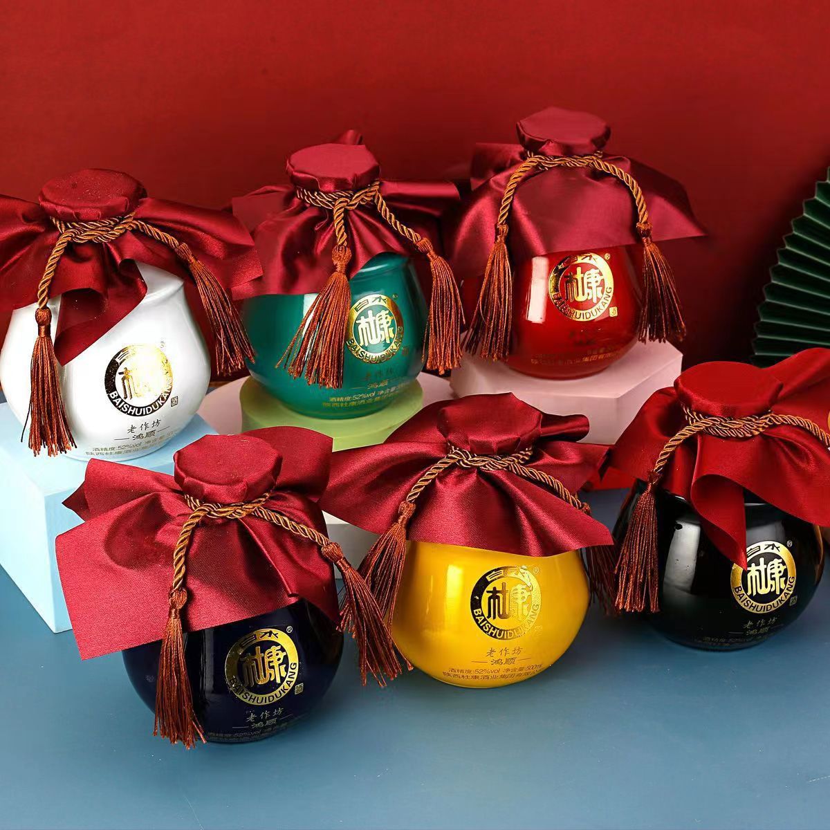 【爆款】白水杜康鸿顺52度浓香型白酒粮食酒整箱批发一件代发