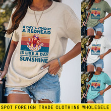 亚马逊跨境外贸A DAY WITHOUT夏季欧美字母印花短袖ebay圆领T恤衫