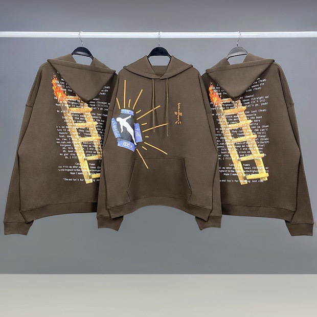 travis scott专辑限定款梯子发泡连帽衫高街休闲ins网红同款卫衣