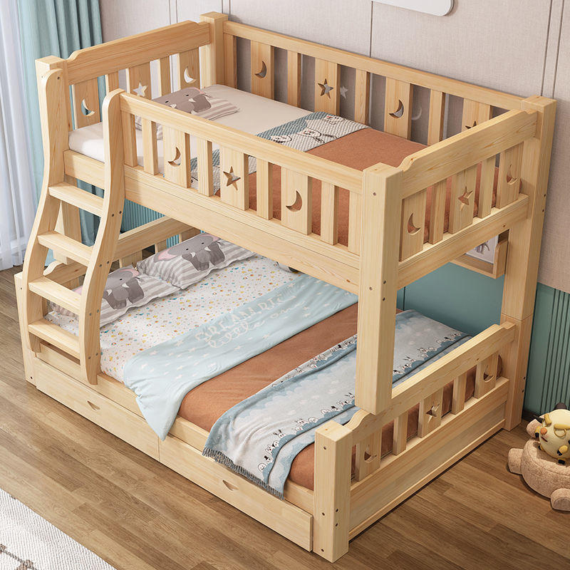 子母床 实木上下床儿童床上下铺木床双人大人高低床双层床成人
