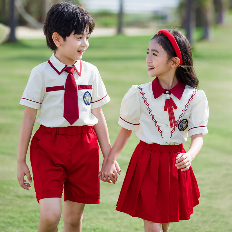 2024新款中小学毕业服装校服套装短袖童装英伦风夏季班服幼儿园服