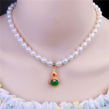 戴多美天然淡水珍珠项链强光白色送妈妈婆婆送女友节日礼物