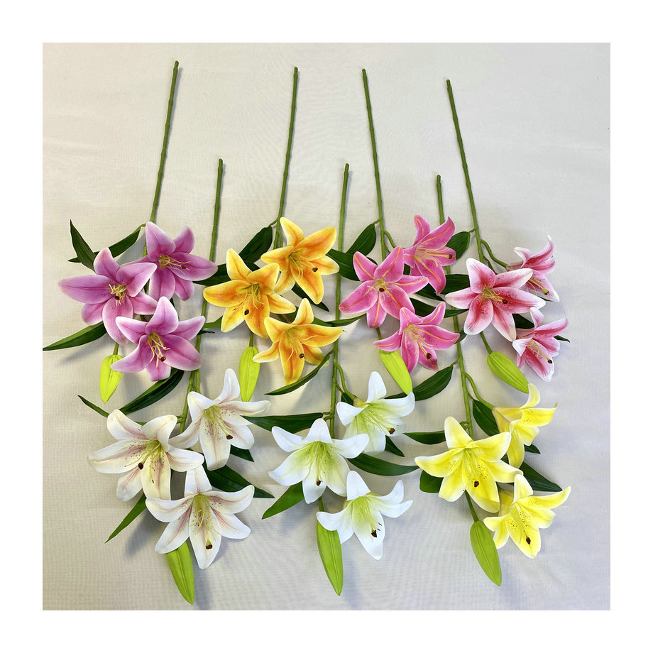 3d3 Flower 1 Bud W Lily Home Decoration Simulation Lily 3d Printing Hand Feeling Fake Flower Simulation Bonsai Flower