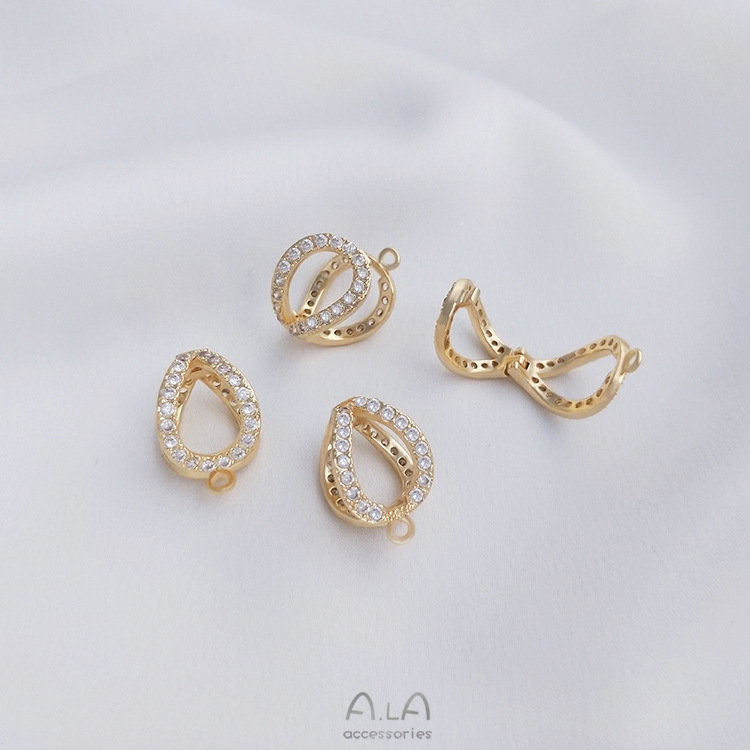 珍珠项链斜扣万能吊坠扣14k包金保色diy按扣包珠扣毛衣链饰品配件