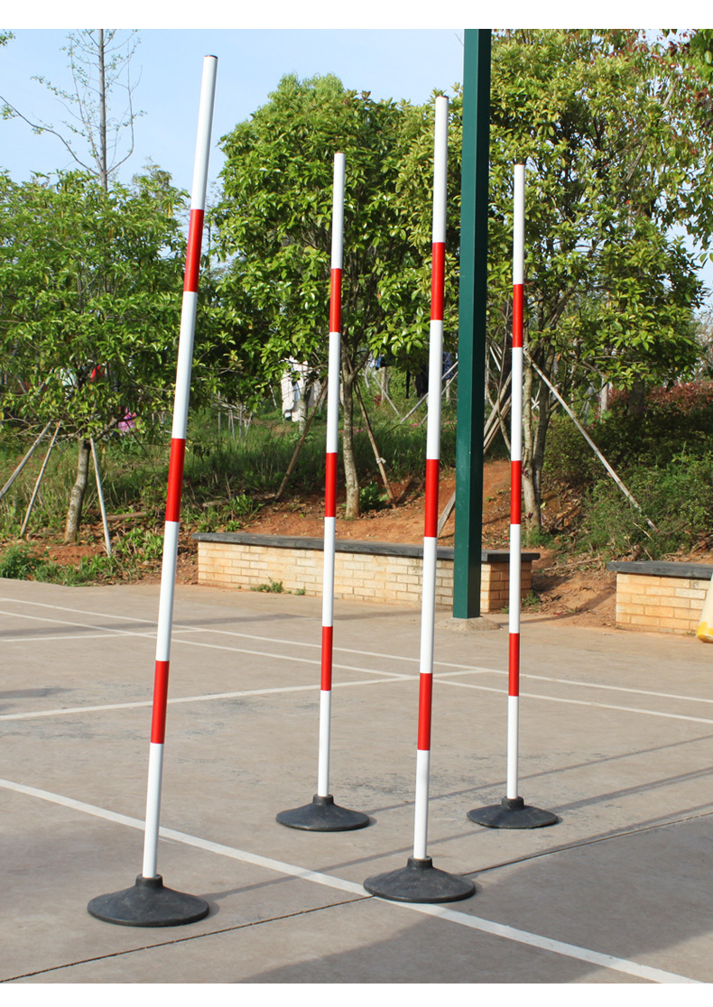 足球训练标志杆篮球训练体育器材绕杆汽车部队练车橡胶底座红白杆