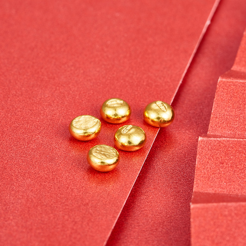 黄金小金豆足金999实心转运投资金豆子攒金豆豆收藏带礼一件代发