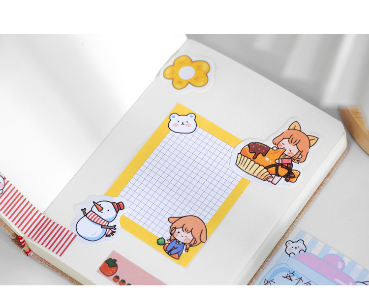 语闲六折便利贴 真真欢乐游系列4款 手绘可爱手帐便携可撕便签纸