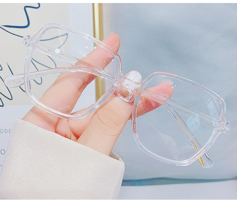 新款塑料架男女个性时尚简约学生文艺透明果冻框修饰素颜一体鼻托