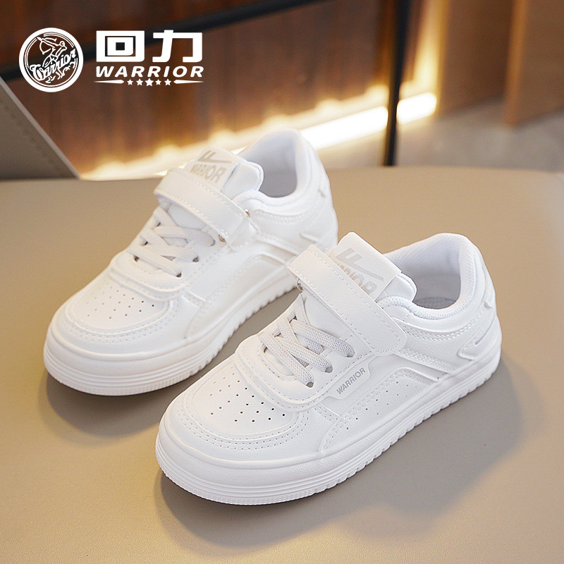 Warrior Children's Shoes Children's Comfortable White Shoes 2023 Autumn New Student Campus Casual Shoes Girl All-Match Board Shoes