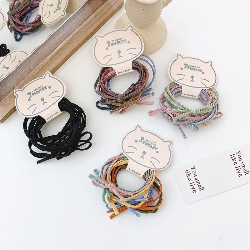 6-piece rubber band base bow hair rope head rope hair ring headdress