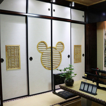 全屋定制日式榻榻米推拉门文艺和室移门彩绘门衣柜吊轨移门实木门