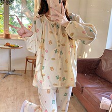 月子服春秋产后纯棉孕妇睡衣女秋冬产妇怀孕期喂奶哺乳家居服套装