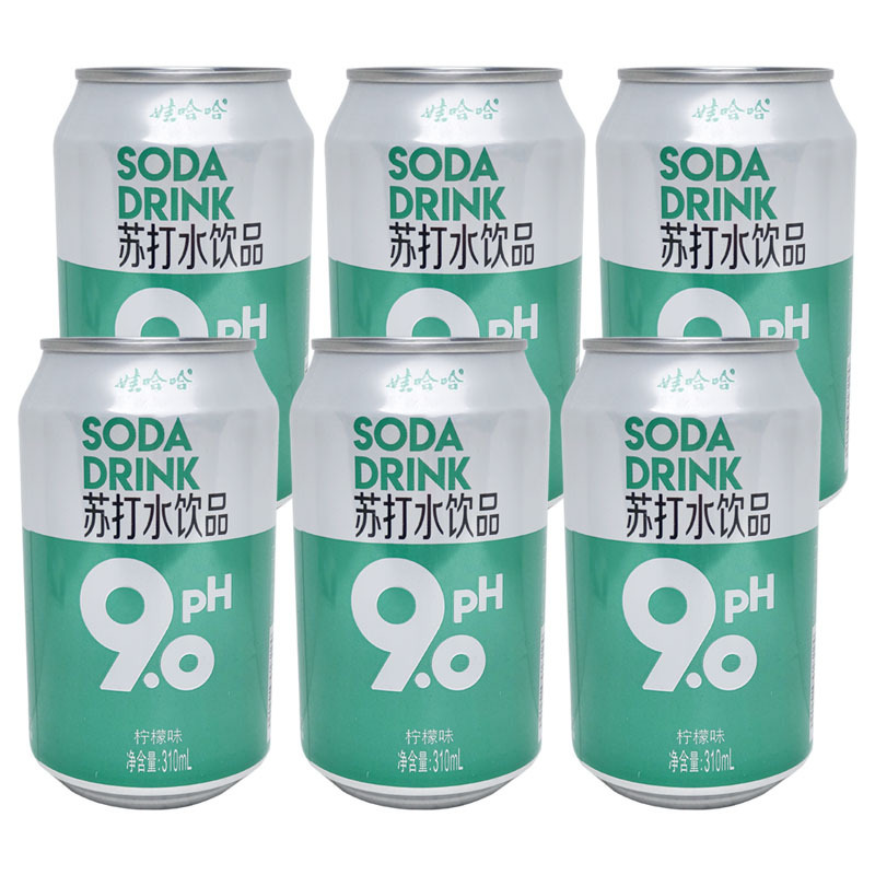 娃哈哈ph9.0苏打水饮品310ml*12罐装柠檬味弱碱水碳酸饮料-阿里巴巴