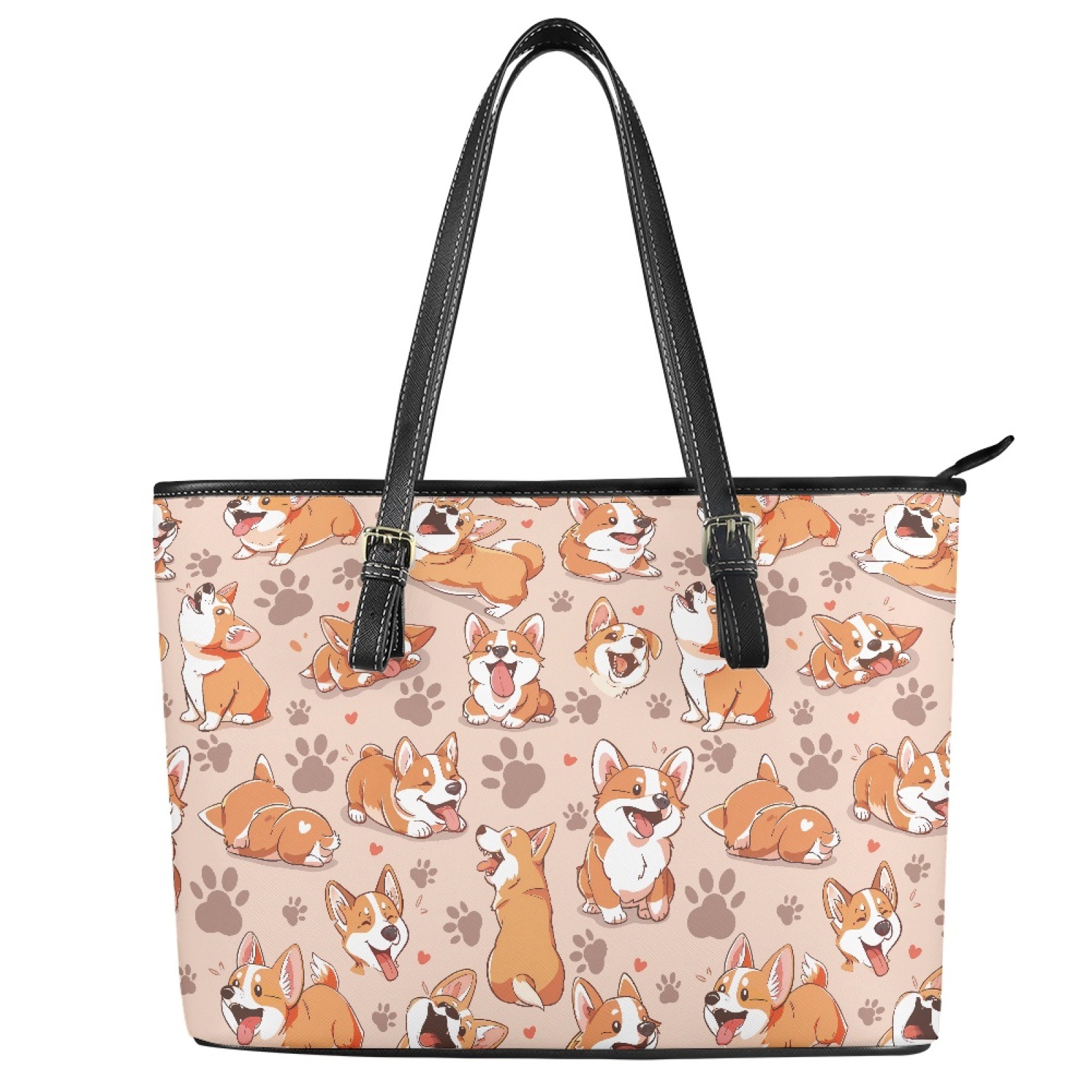 国际站外贸热卖可爱狗印花女式手提包皮包单肩斜挎pu包来图定 制