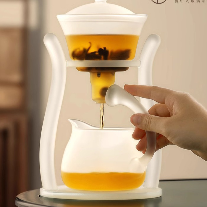 水阳光玻璃全自动懒人泡茶神器功夫茶杯办公室茶具套装家用泡茶壶