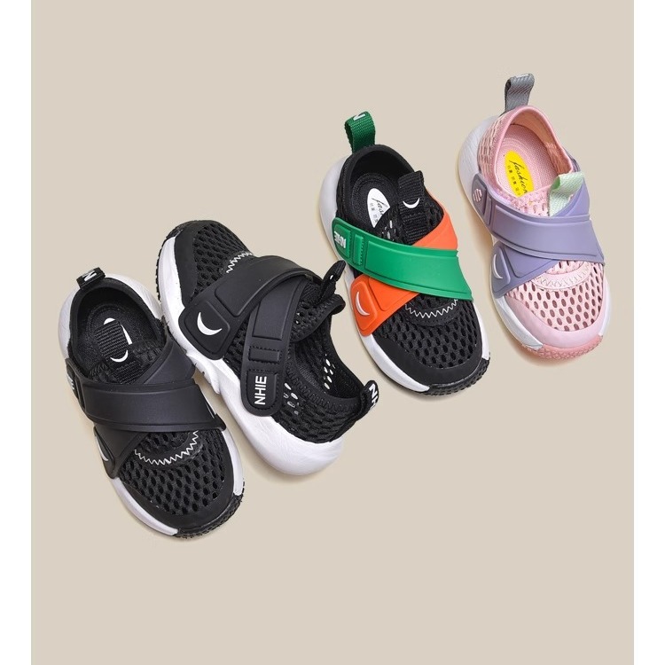 男童单网运动鞋夏款轻便黑色网面鞋子小童宝宝女大网眼童鞋潮儿童
