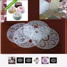 4片装蛋糕PVC片喷花模蛋糕模具拉花模具咖啡印花模型高质量