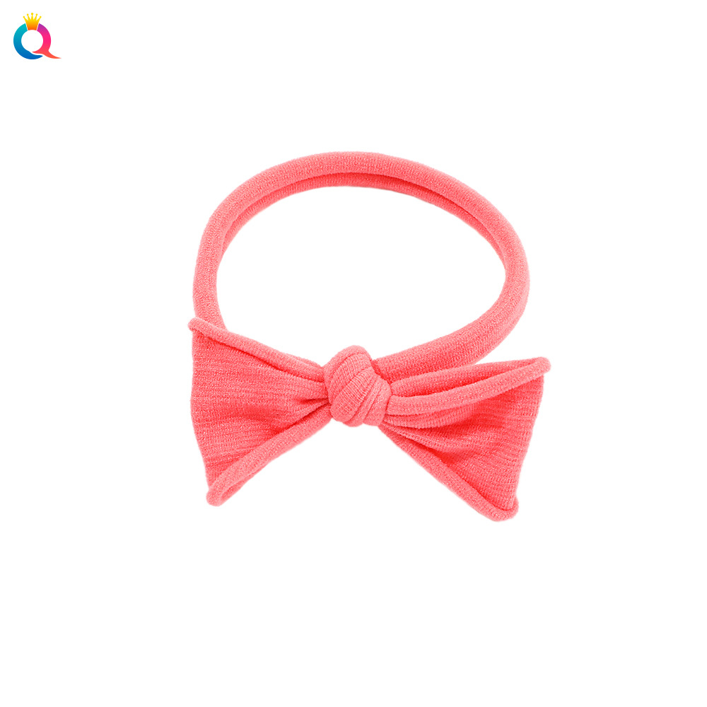 Japanese and Korean Fashion Candy-Colored Headband Basic Style Bow Seamless Hair Band Simple Ponytail Rubber Band