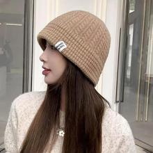 秋冬季女毛线针织渔夫帽新款韩版盆帽保暖显脸小外出潮