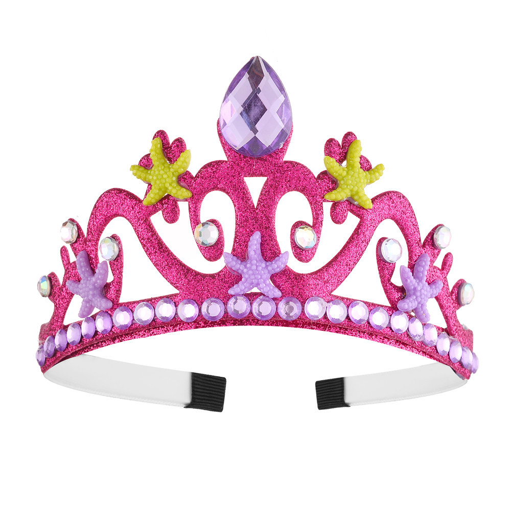 宝宝生日皇冠头冠 儿童头饰海星手工超闪发箍派对表演发饰皇冠