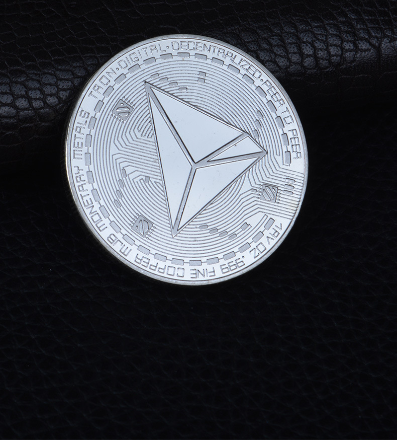 trx币 虚拟金属纪念币波场币 比特tron 定 制各种决定币幸运币