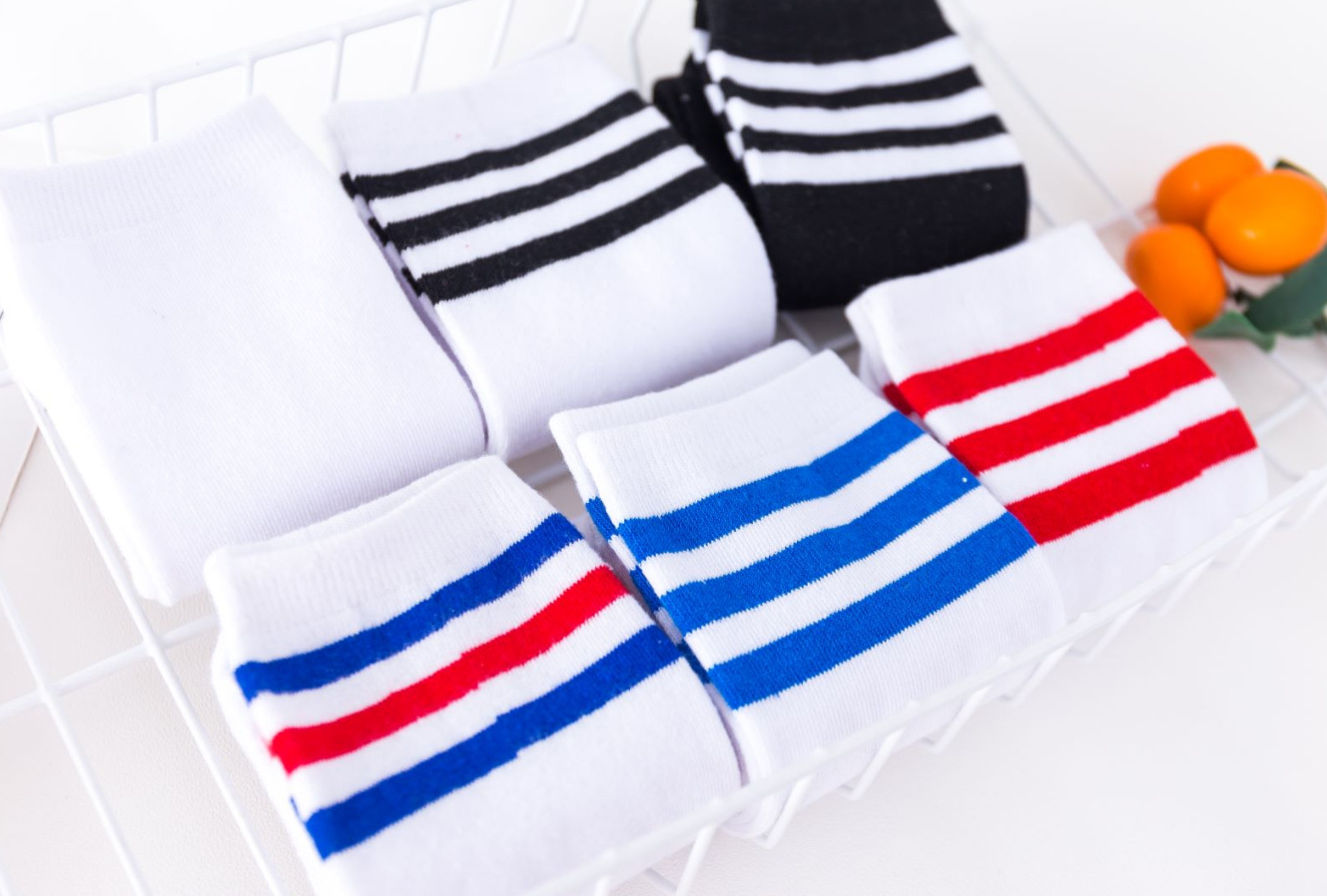 三条杠学生袜子运动中筒袜亲子袜棉袜过膝堆堆足球袜儿童袜批发