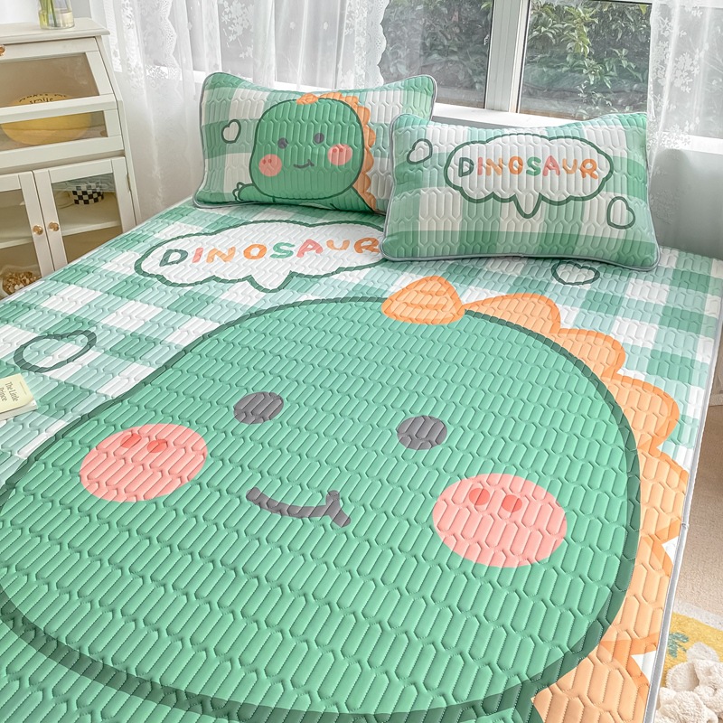 Wholesale Thailand Latex Three-Piece Set of Summer Sleeping Mat Thickened Air Conditioner Mat Summer Washable Ice Silk Soft Seat One Piece Dropshipping