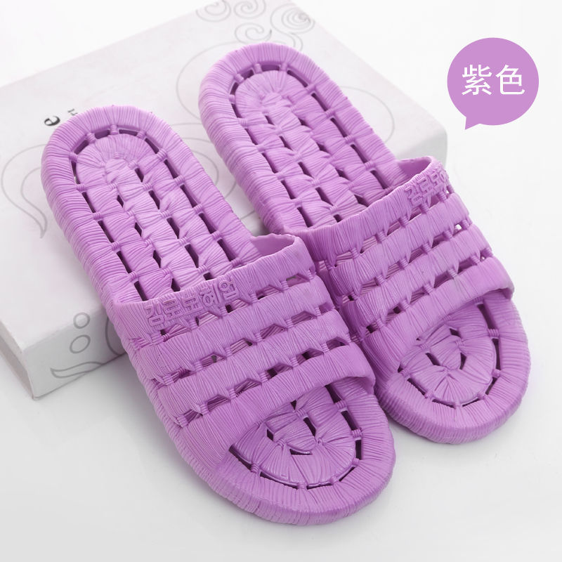 Leaking Slippers Home Bath Men and Women Soft Bottom Non-Slip Couple Bathroom Home Hollow Sandals Hotel One Piece Dropshipping