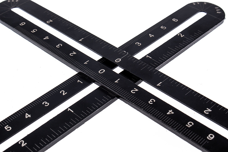 新款六折尺铝合金瓷砖开孔定位器万向开孔器多功能折叠尺跨境专供