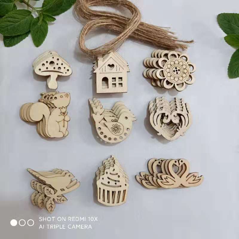 crafts creative country wooden christmas tree pendant home decoration gift accessories christmas pendant carved wood