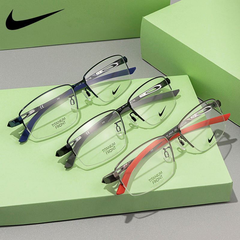 22年新款nike耐克眼镜架男士大方框半框可配度数近视眼镜框6082af