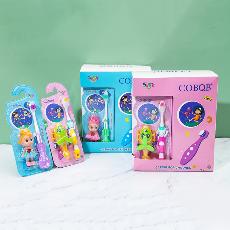 with toys children‘s toothbrush 12 boxed foreign trade export stall 2 yuan shop toothbrush soft hair wholesale factory