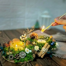 圣诞装饰烛台 圣诞节烛台桌面摆件 圣诞装饰 材料包