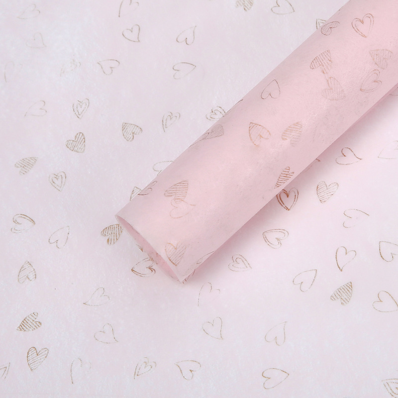 Flowers Wrapping Paper Bouquet Packaging Lining Paper Thin Bouquet Base Packaging Waterproof Heart-Shaped Cotton Candy Paper Wholesale