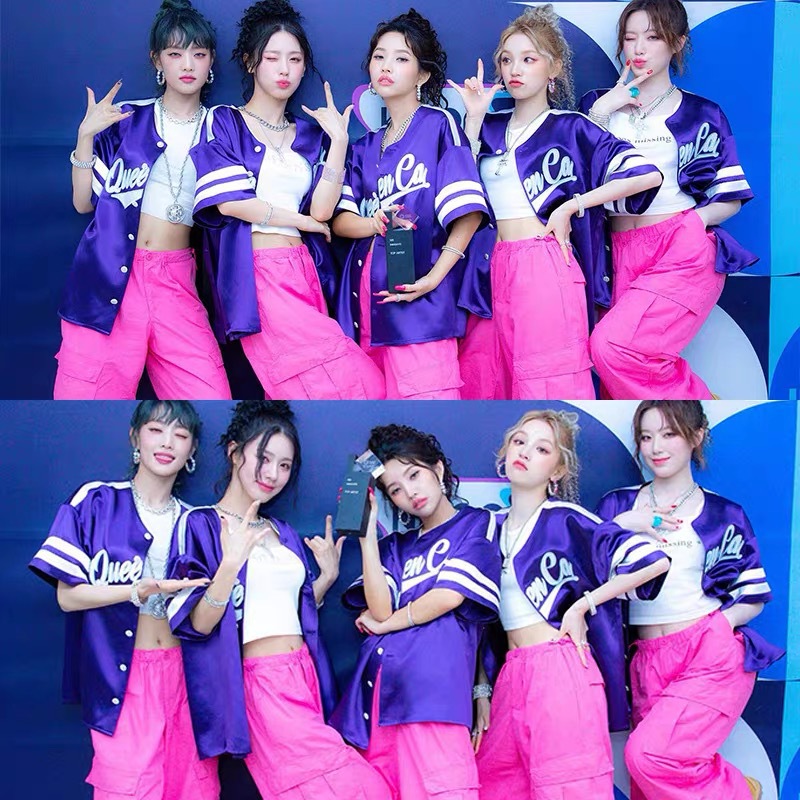 韩国女团gidle同款爵士舞韩舞蹈嘻哈jazz表演出打歌服套装kpop台