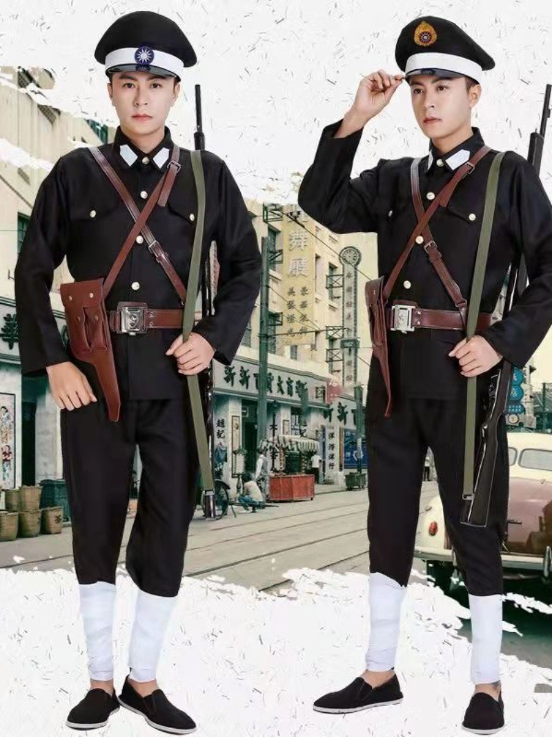 北洋军阀服装二狗子巡警特务演出服民国警察伪军保安服老大巡捕房