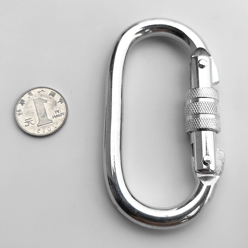 镀锌铁扣u型登山扣带锁跑道铁扣弹簧扣户外升降锁保险扣安全扣