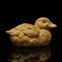 黄杨木雕工艺品手把件摆件文玩把件鸳鸯鸭子