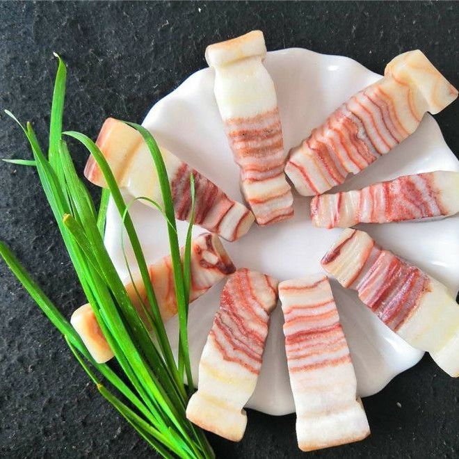 天然猪肉石五花肉原石肉石头彩霞石观赏石石头腊肉红烧肉奇石摆件