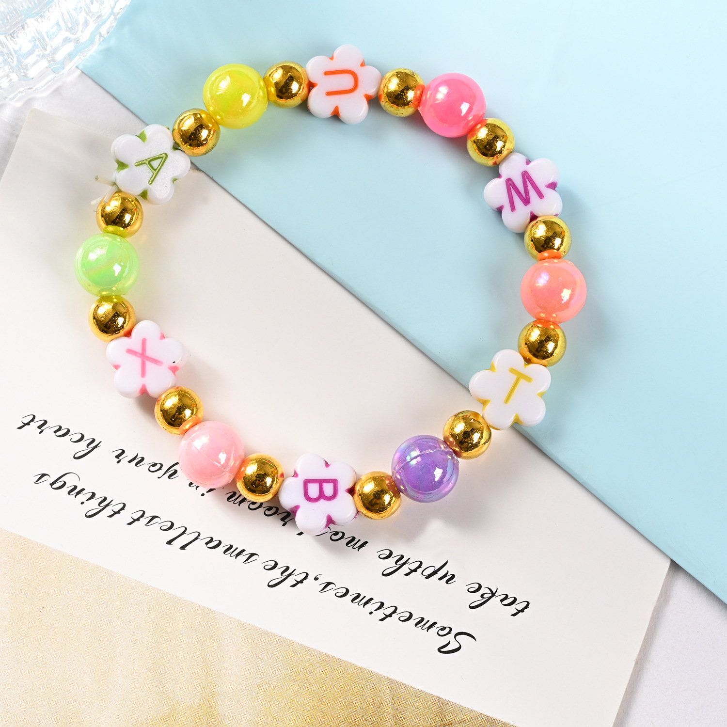 Cartoon Children's Bracelet Princess Glass Beaded Cute Girl Baby Bracelet Student Jewelry Bracelet Ornament