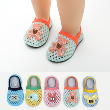 夏季透气网眼防滑儿童软底鞋袜 薄款宝宝学步袜 卡通婴儿地板袜