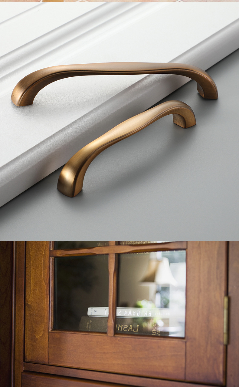 中式抽屉拉环纯铜门把手古铜色黄古黄铜仿古实木家具全铜门把手