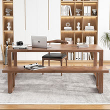 实木纯木头电脑桌简约桌子方形木质设计师办公桌家用书桌一件代发