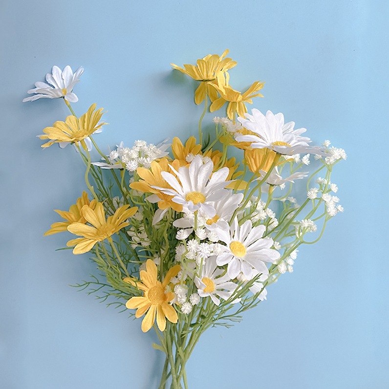 野餐拍照花束道具向日葵仿真花满天星小雏菊学校舞蹈手捧假花摄影
