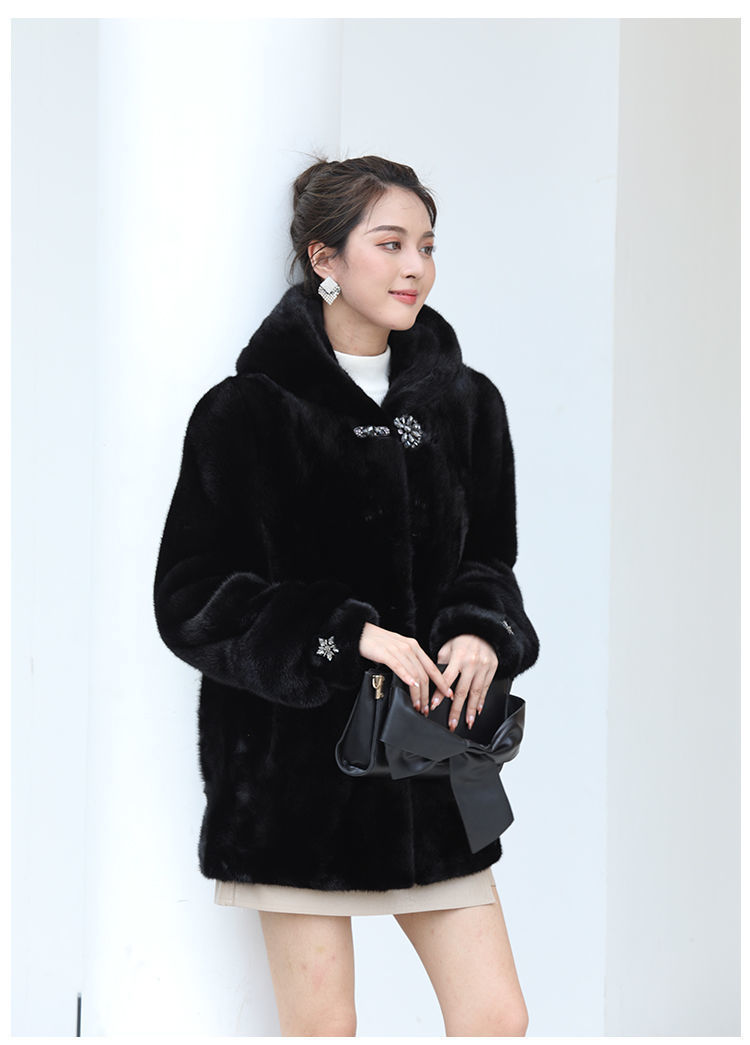 2020海宁裘皮水貂皮貂皮大衣女整貂中长款时尚大码修身外套