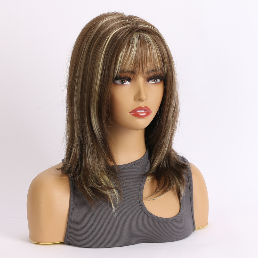 2023 Cross-Border Hot Selling European and American Style Wig Women's Fashion Bangs Short Hair Set Synthetic Wigs Wig in Stock