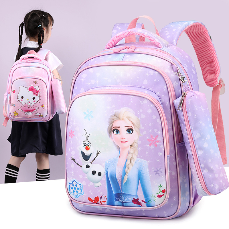 Frozen Schoolbag Kindergarten Primary School Student Schoolbag Baby's Backpack Girls' Schoolbag Cartoon Spider-Man Schoolbag