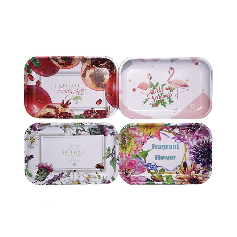 Hz70 Thai Style Storage Tray Deepening Creative Simple Printing Dried Fruit Tray Home Storage Display Plate Tray Tinplate