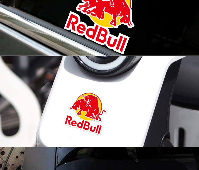 redbull红牛贴纸 摩托车装饰车贴赞助商logo系列反光车贴外贸爆款
