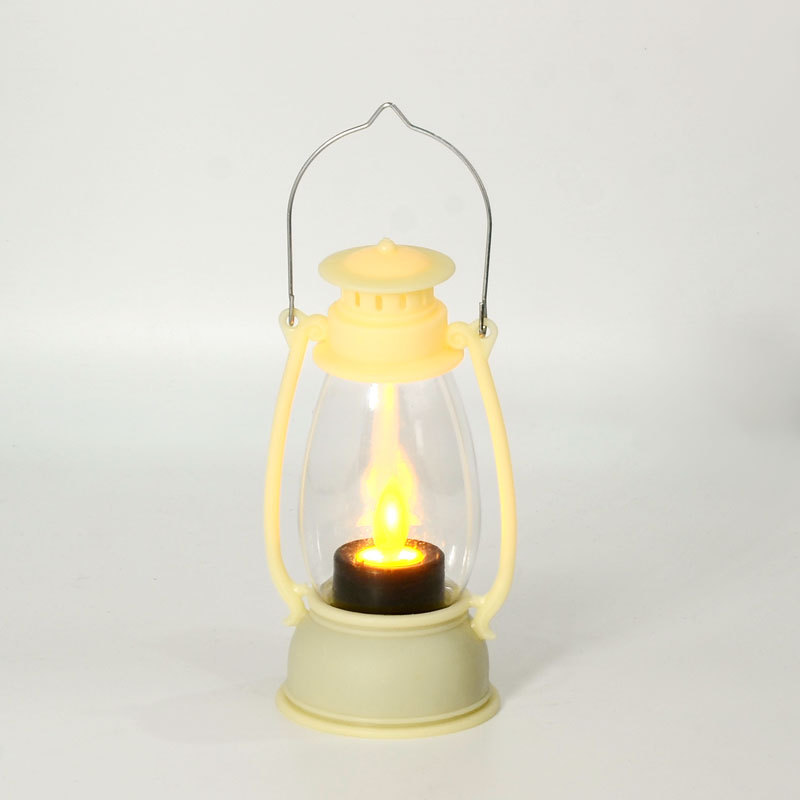 Oil Electric Candle Lamp Portable Small Night Plastic Storm Lantern 